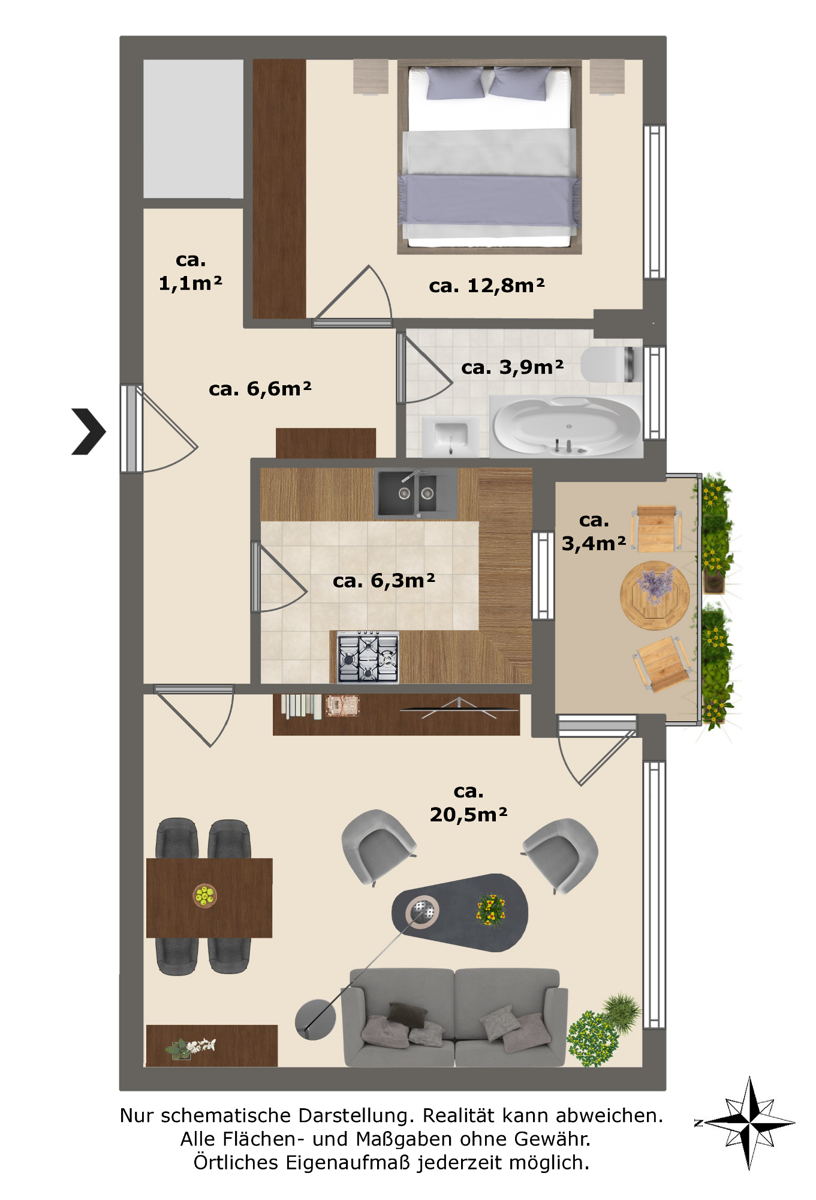 Grundriss Erdgeschosswohnung Berlin