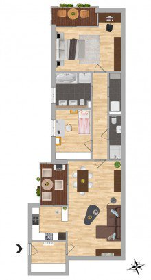Grundriss Nahe Ludwigkirchplatz - Neuwertige Traumwohnung in begehrtester Kiezlage