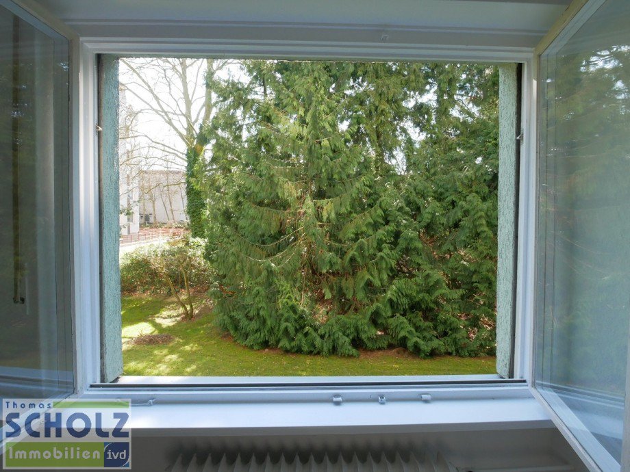 Blick Schlafzimmerfenster Erdgeschosswohnung Berlin