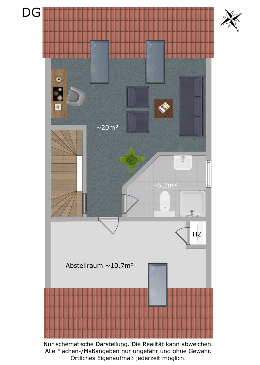 Dachgeschoss Doppelhaush�lfte Gr�nheide (Mark)
