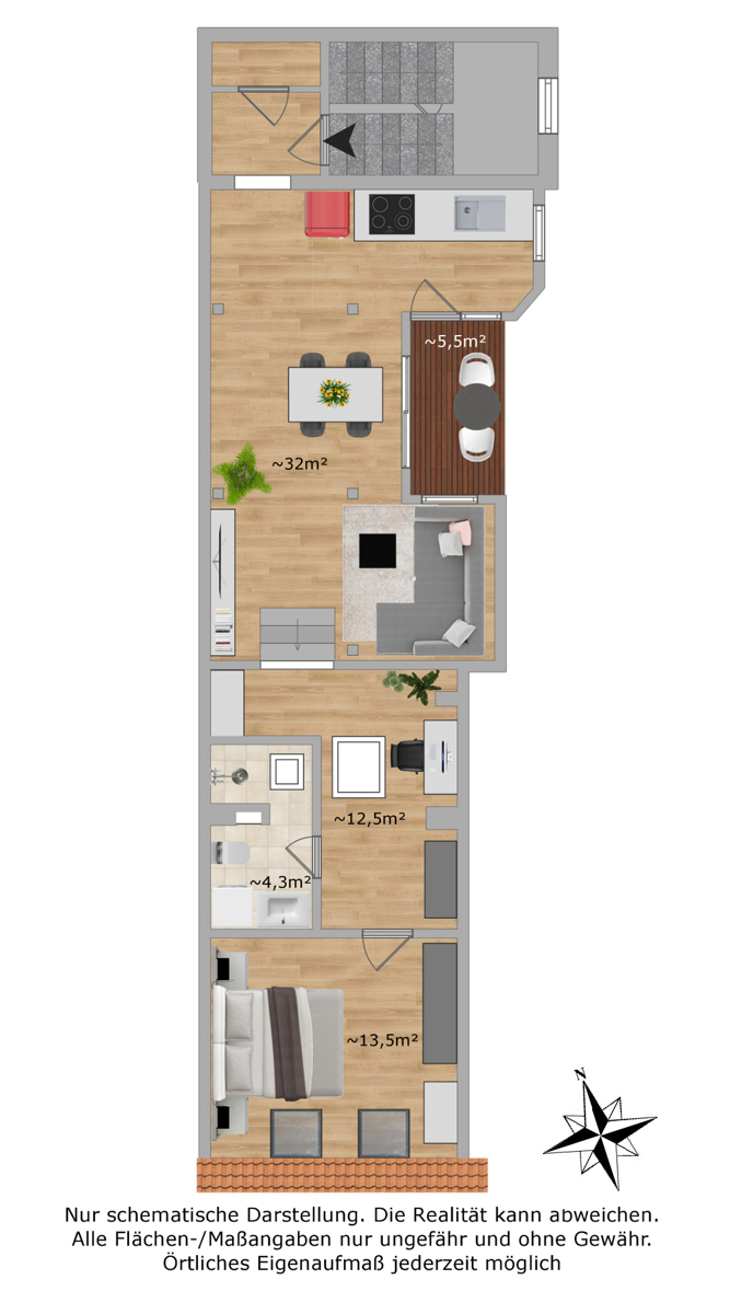 Grundriss Dachgeschosswohnung Berlin