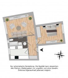 Grundriss Charmant und ruhig Wohnen in Steglitz - sehr gute Infrastruktur - 2 helle Zimmer