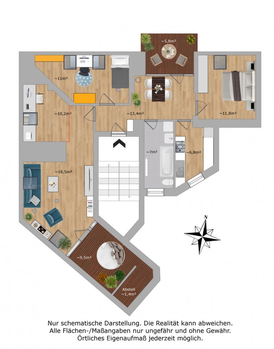 Grundriss Dachgeschosswohnung Berlin