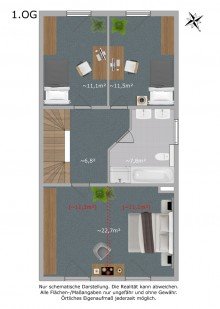 1.Obergeschoss *Nur 2.500 EUR/qm* - Traum JETZT erf�llen - Tolle DHH in Gr�nheide - 6 Zi. - 160m� - frisch renoviert