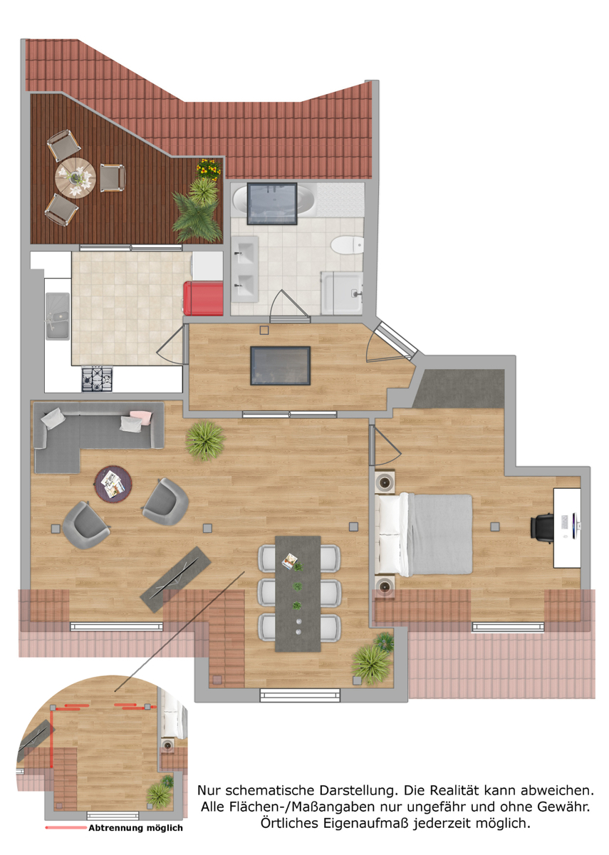 Grundriss Dachgeschosswohnung Berlin